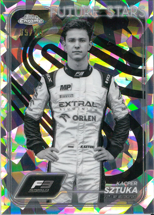 2024 Topps Sapphire F1 #50 Kacper Sztuka Black/White /20