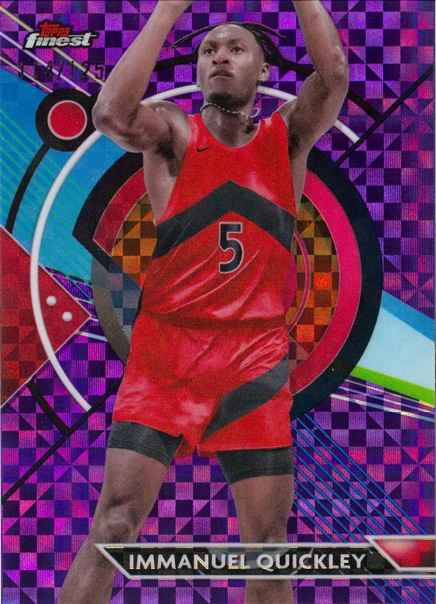 2023/24 Topps Finest Basketball #31 Immanuel Quickley Purple /125