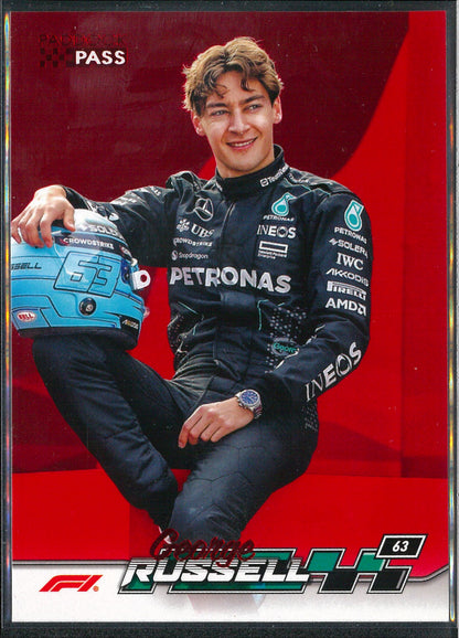 2024 Topps F1 Paddock Pass #5 George Russell Red Parallel