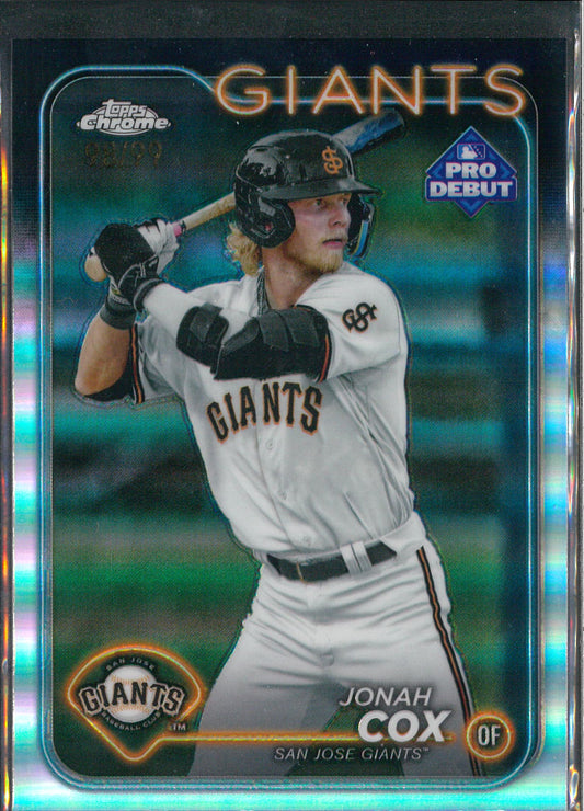 2024 Topps Pro Debut Baseball #PDC-61 Jonah Cox Refractor /99