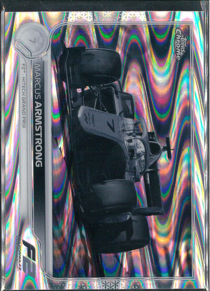 2022 Topps Chrome F1 #136 Marcus Armstrong Black/White Raywave