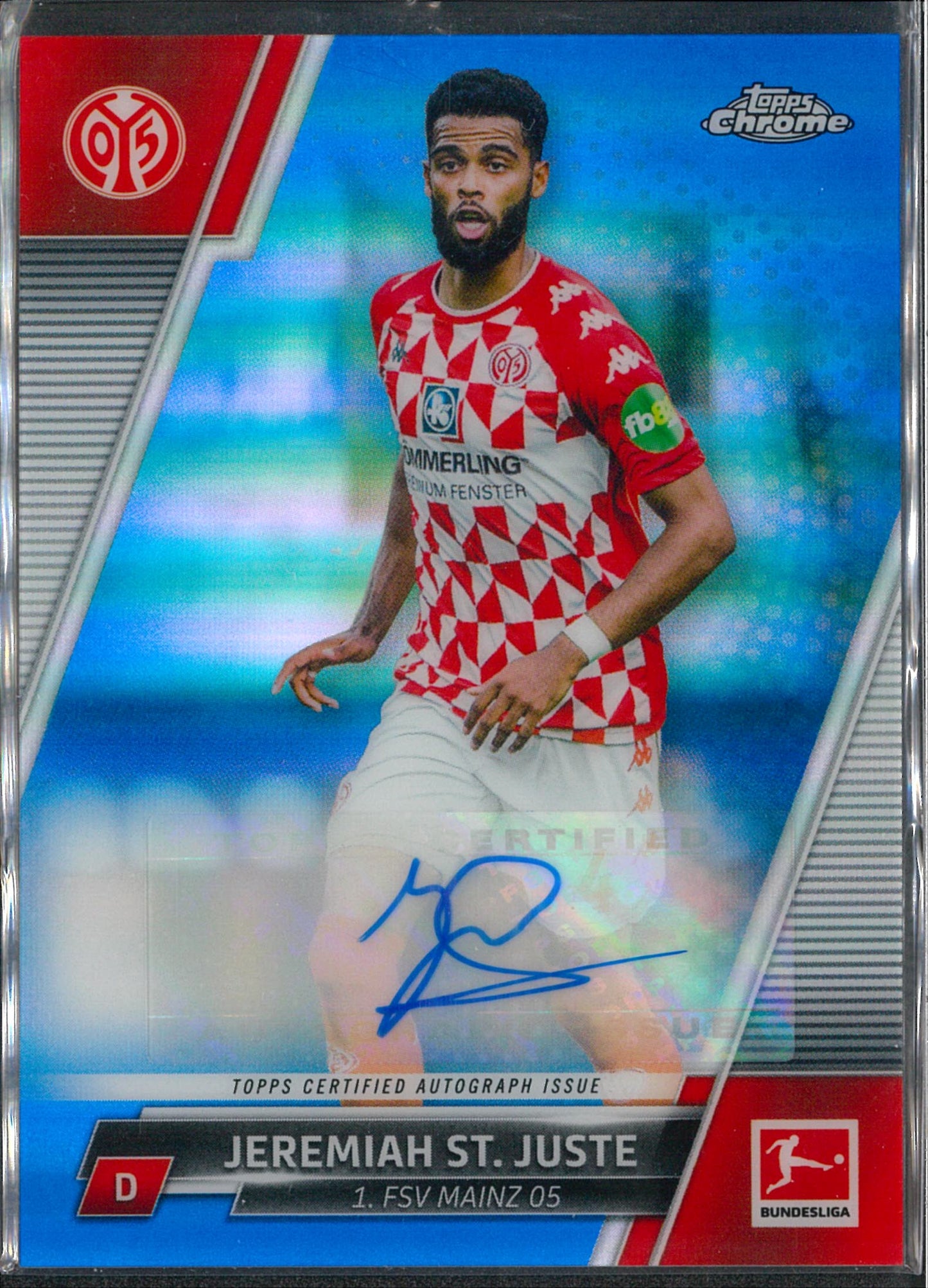 2021/22 Topps Chrome Bundesliga #BCA-JST Jeremiah ST.Juste Blue Autograph /299