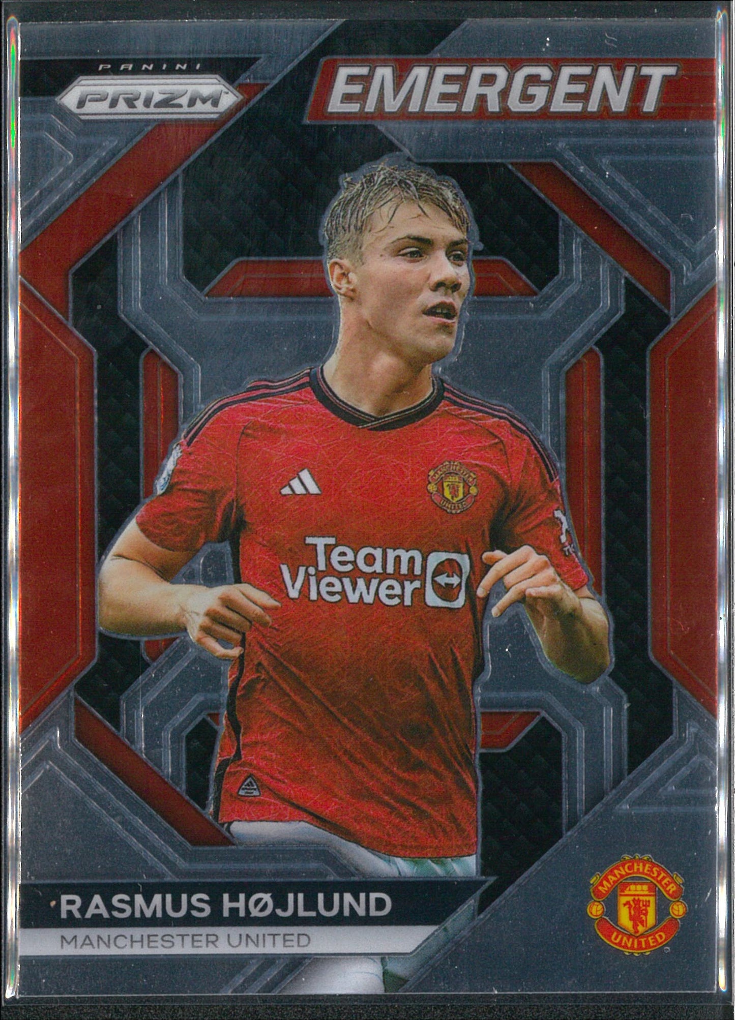 2023/24 Panini Prizm Premier League #19 Rasmus Hojlund Emergent