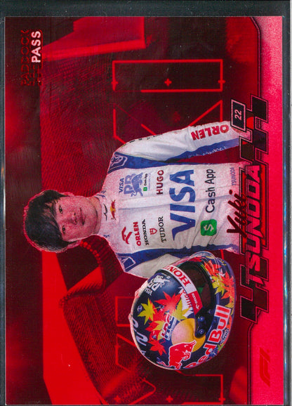 2024 Topps F1 Paddock Pass #67 Yuki Tsunoda Red Parallel