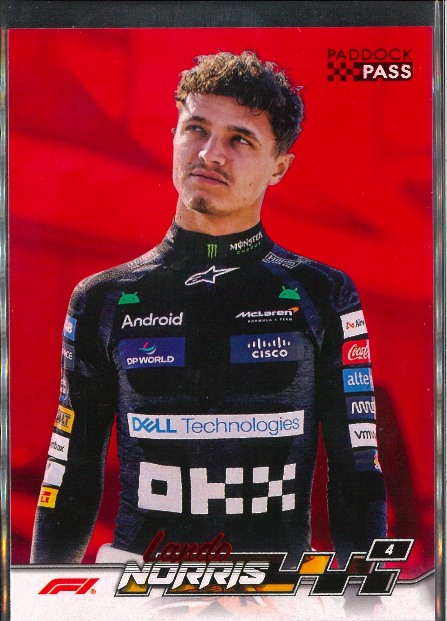 2024 Topps F1 Paddock Pass #7 Lando Norris Red Parallel