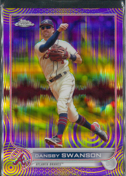 2022 Topps Chrome Baseball #46 Dansby Swanson Yellow/Purple /299