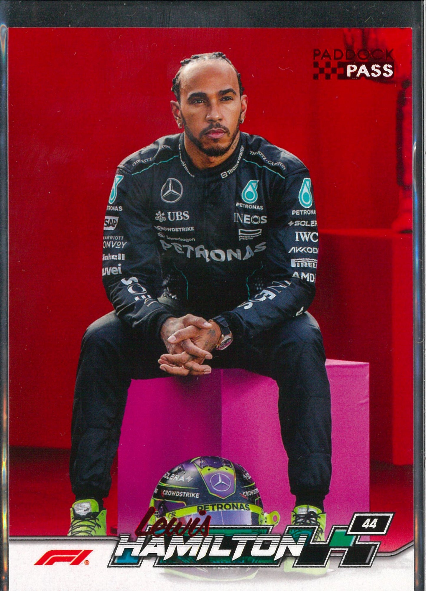 2024 Topps F1 Paddock Pass #6 Lewis Hamilton Red Parallel