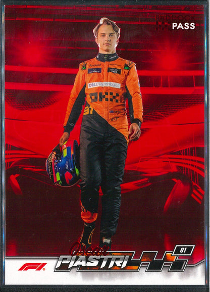 2024 Topps F1 Paddock Pass #58 Oscar Piastri Red Parallel