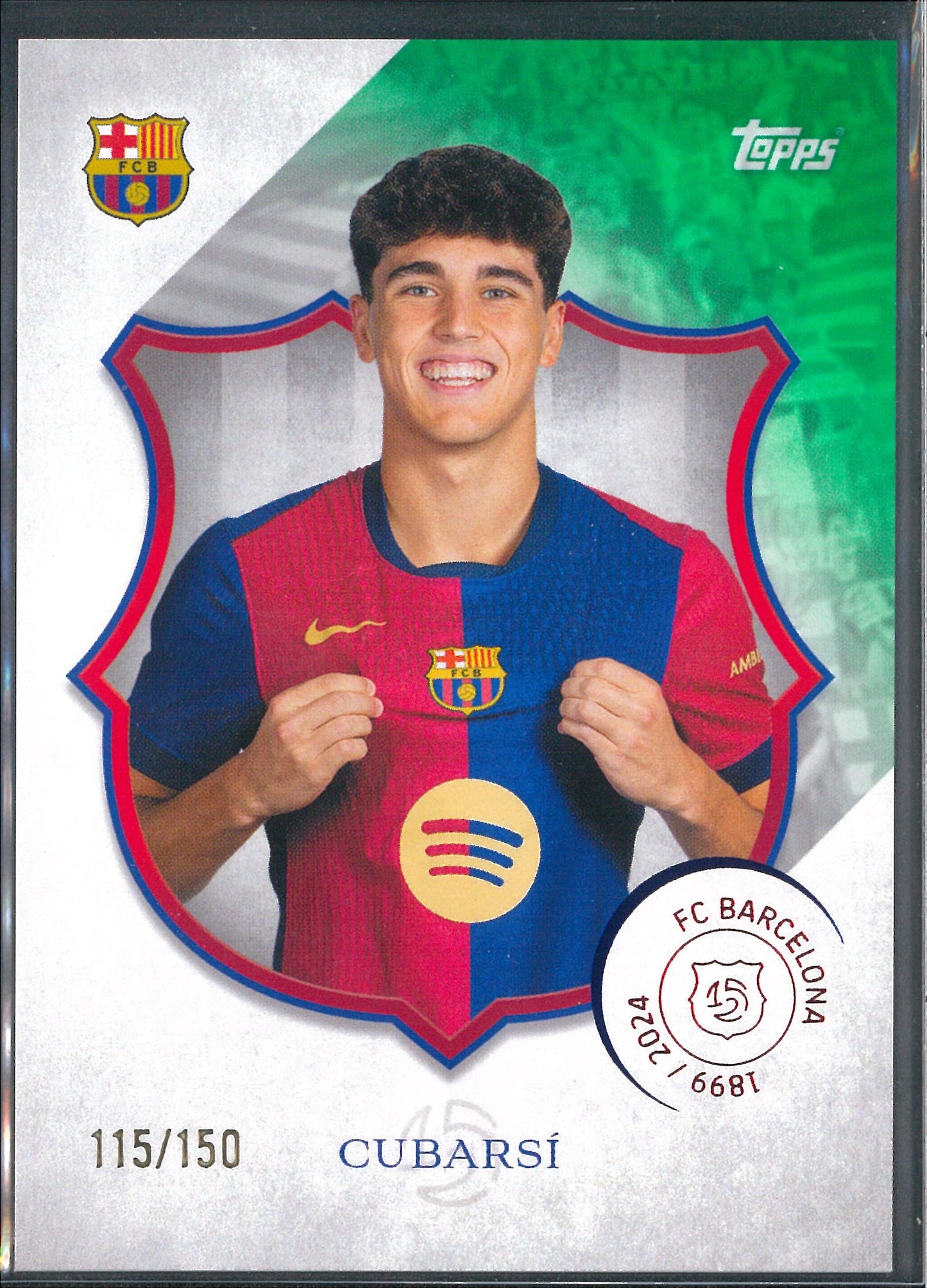 Topps Barcelona 125th Anniversary #5 Pau Cubarsi Green /150