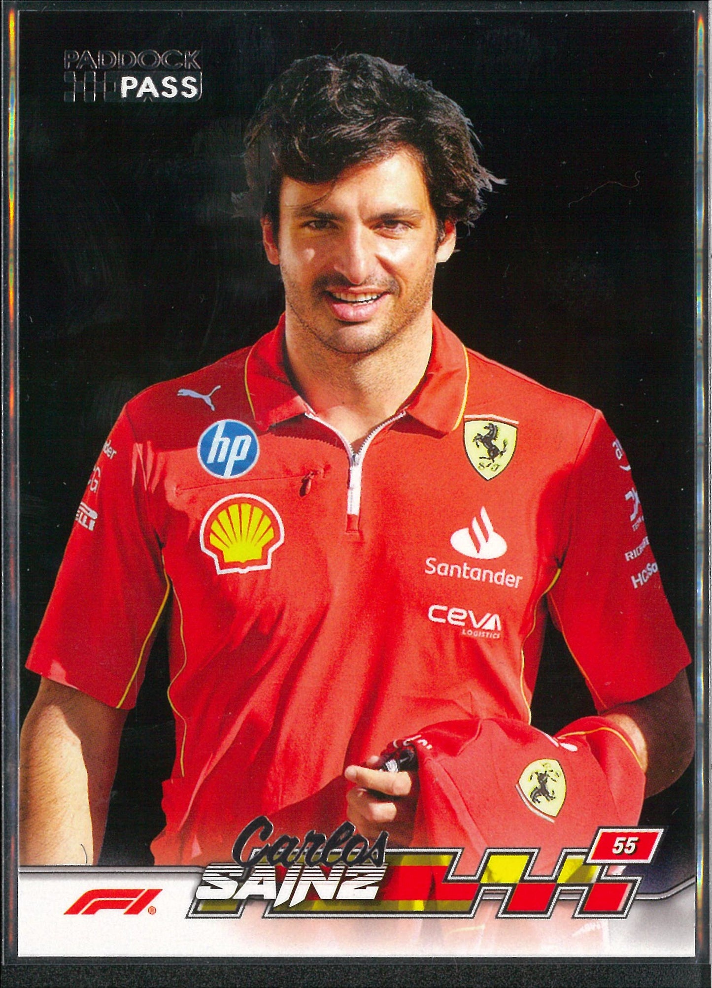 2024 Topps F1 Paddock Pass #4 Carlos Sainz Black Parallel