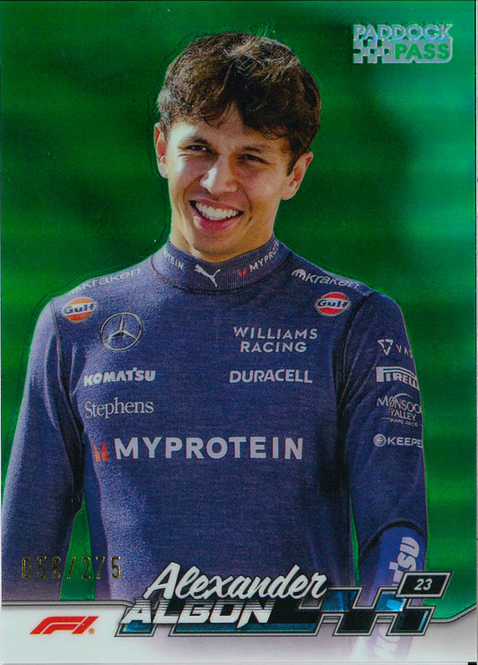 2024 Topps F1 Paddock Pass #19 Alexander Albon Green /275