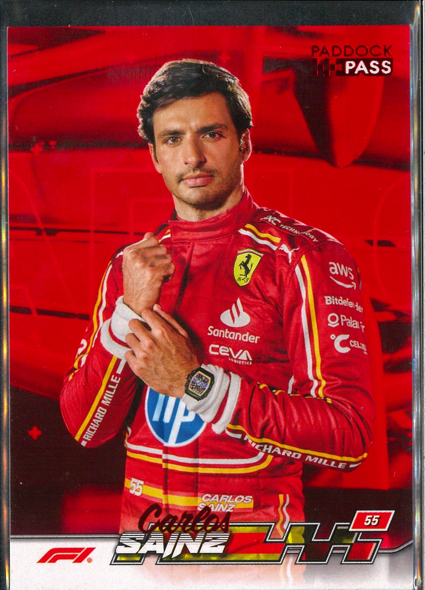 2024 Topps F1 Paddock Pass #54 Carlos Sainz Red Parallel