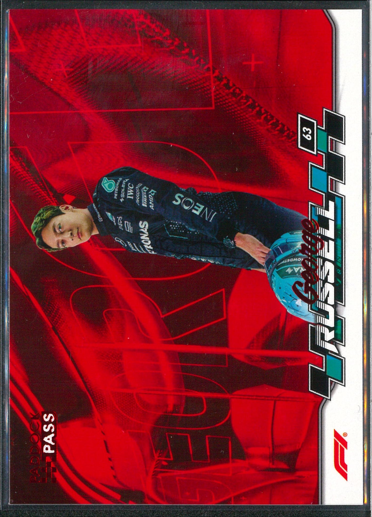 2024 Topps F1 Paddock Pass #55 George Russell Red Parallel