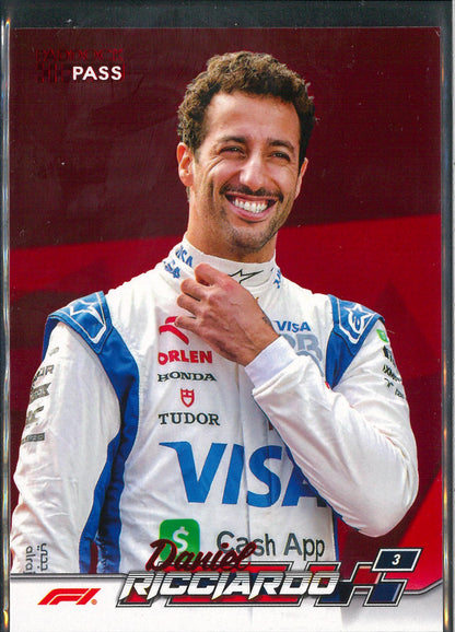 2024 Topps F1 Paddock Pass #18 Daniel Ricciardo Red Parallel