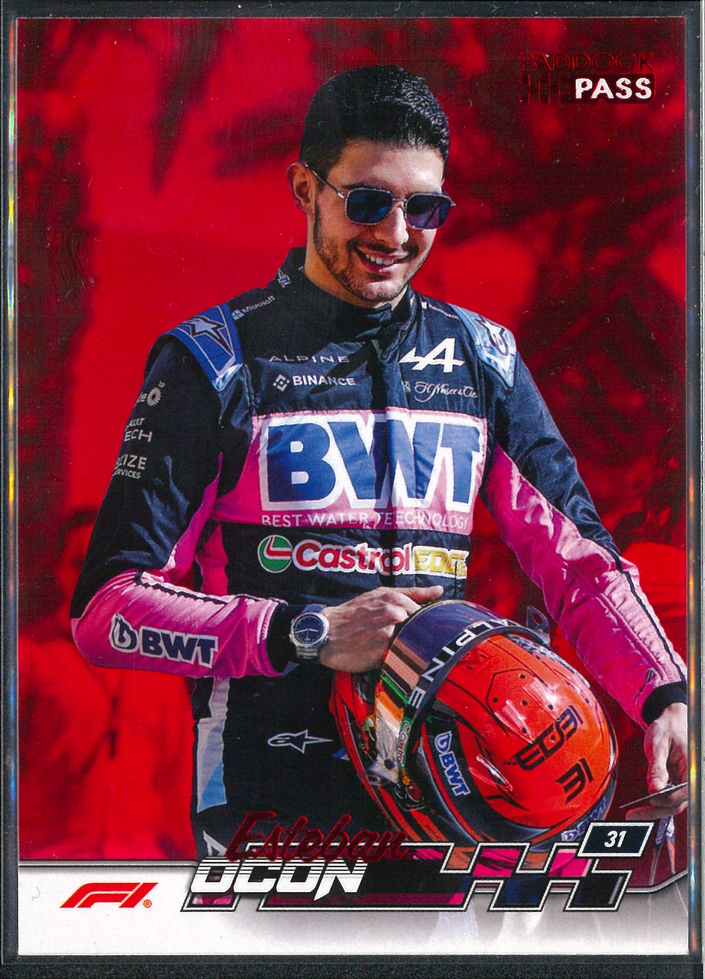 2024 Topps F1 Paddock Pass #9 Esteban Ocon Red Parallel