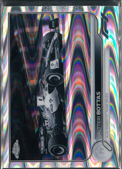 2022 Topps Chrome F1 #125 Valtteri Bottas Black/White Raywave