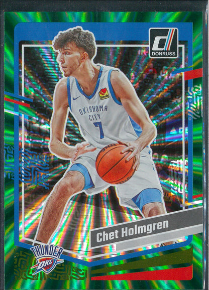 2023/24 Panini Donruss Basketball #123 Chet Holmgren Green Laser