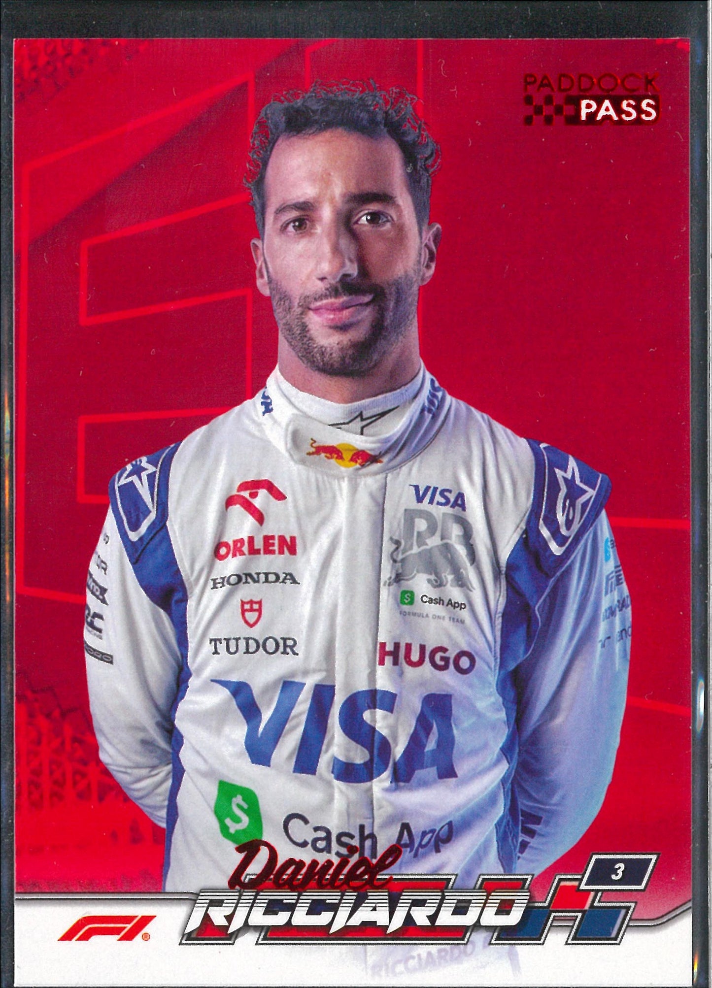 2024 Topps F1 Paddock Pass #68 Daniel Ricciardo Red Parallel