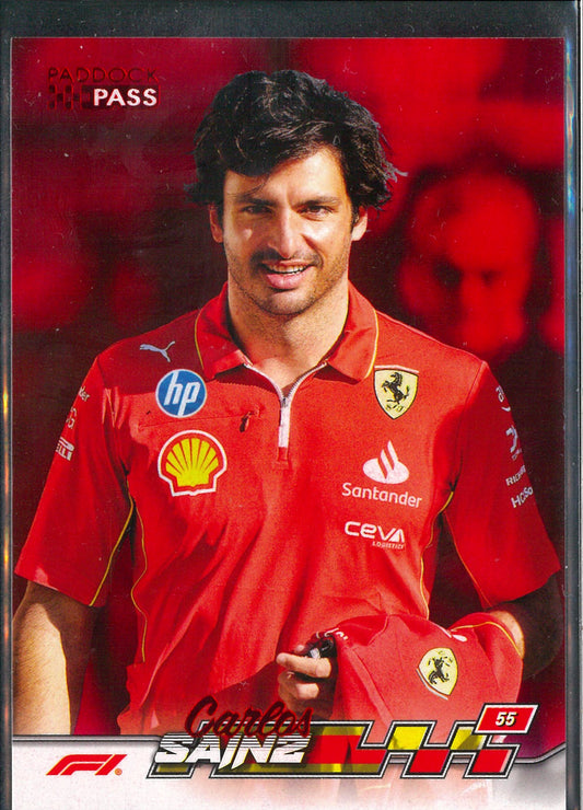 2024 Topps F1 Paddock Pass #4 Carlos Sainz Red Parallel