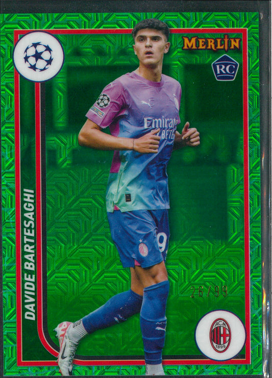 2023/24 Topps Merlin UCC #139 Davide Bartesachi Green Rookie /99