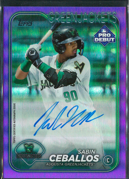 2024 Topps Pro Debut Baseball #PD-50 Sabin Ceballos Purple Autograph /286