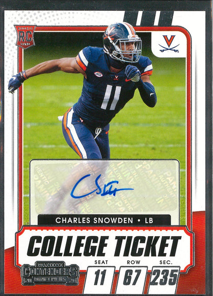 2021 Panini Contenders Draft Picks #179 Charles Snowden Autograph