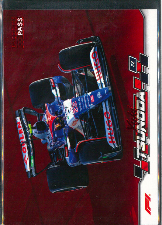 2024 Topps F1 Paddock Pass #47 Yuki Tsunoda Red Parallel