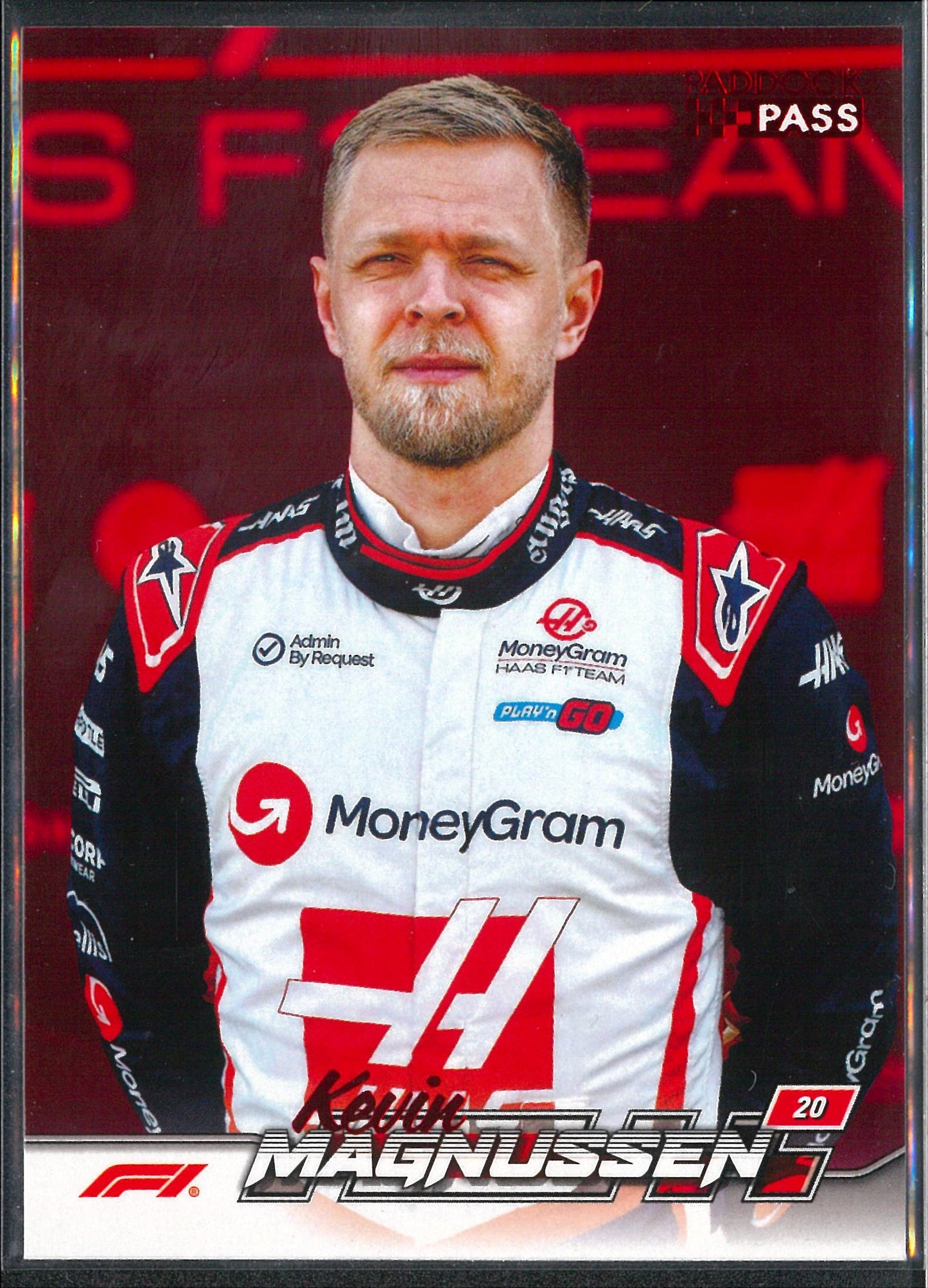 2024 Topps F1 Paddock Pass #16 Kevin Magnussen Red Parallel