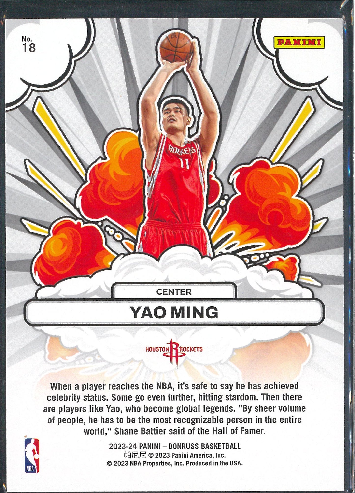 2023/24 Panini Donruss Basketball #18 Yao Ming Bomb Squad