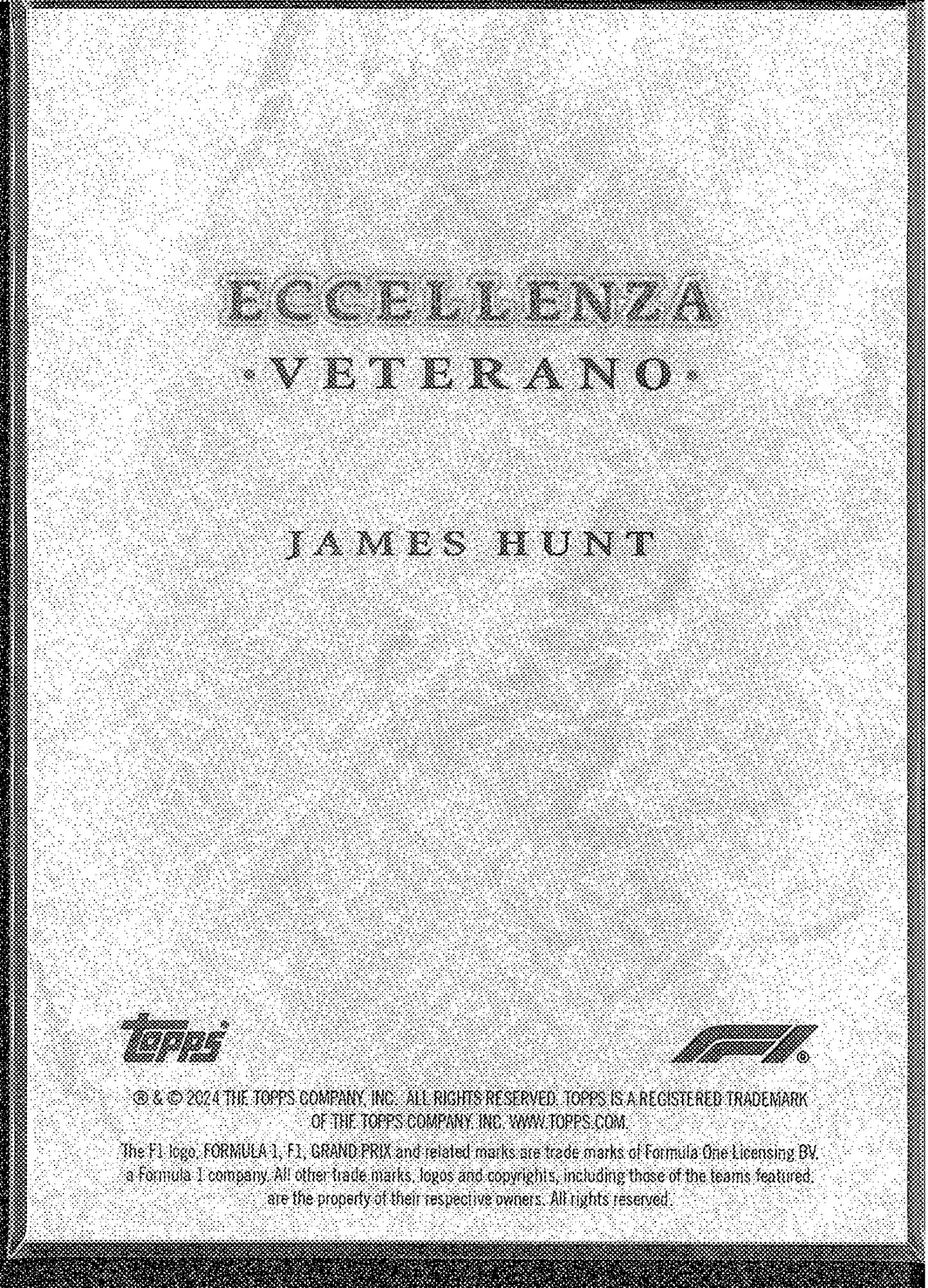 2024 Topps F1 Eccellenza Veterano James Hunt