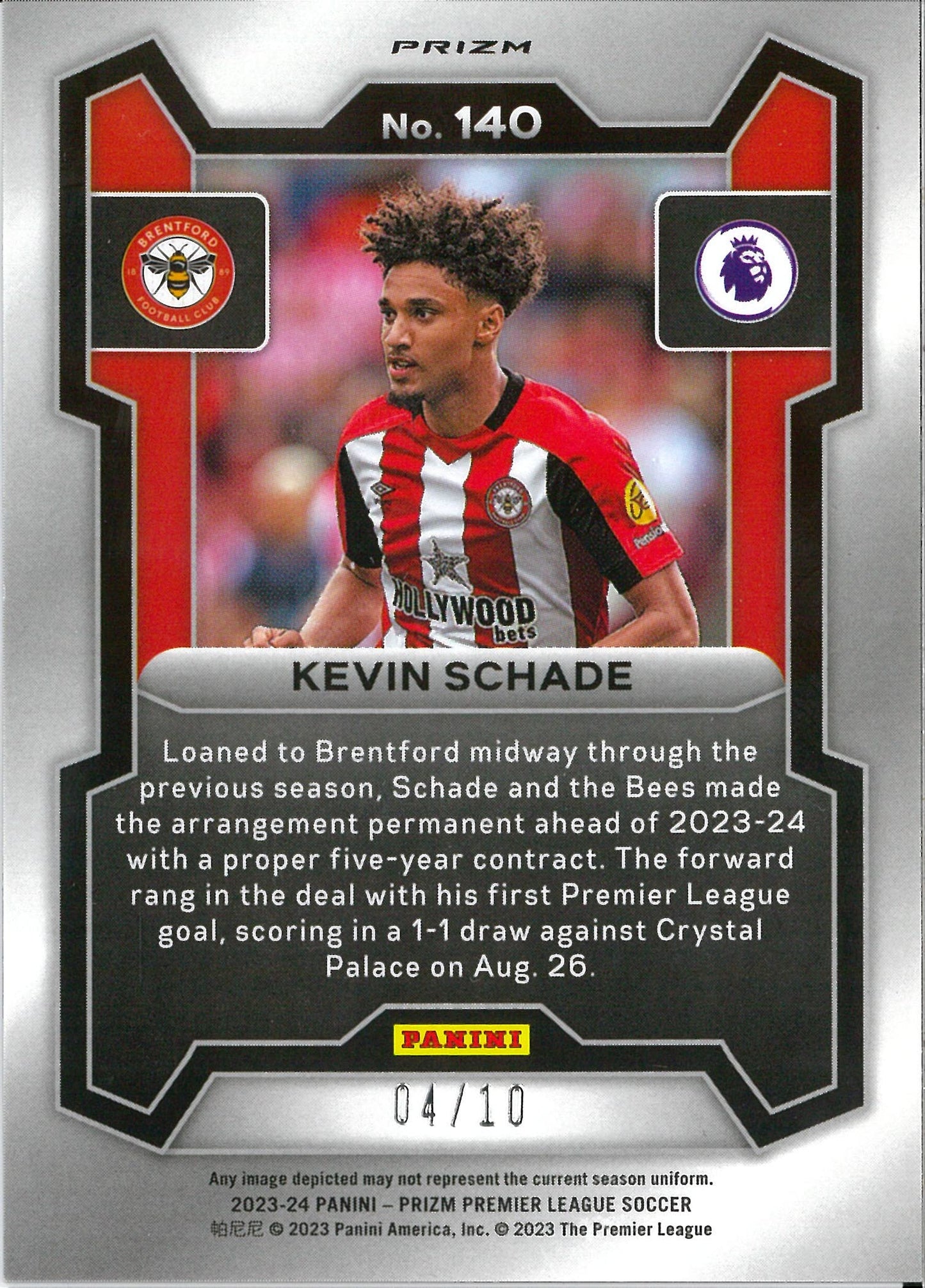 2023/24 Panini Prizm Breakaway #140 Kevin Schade Gold /10