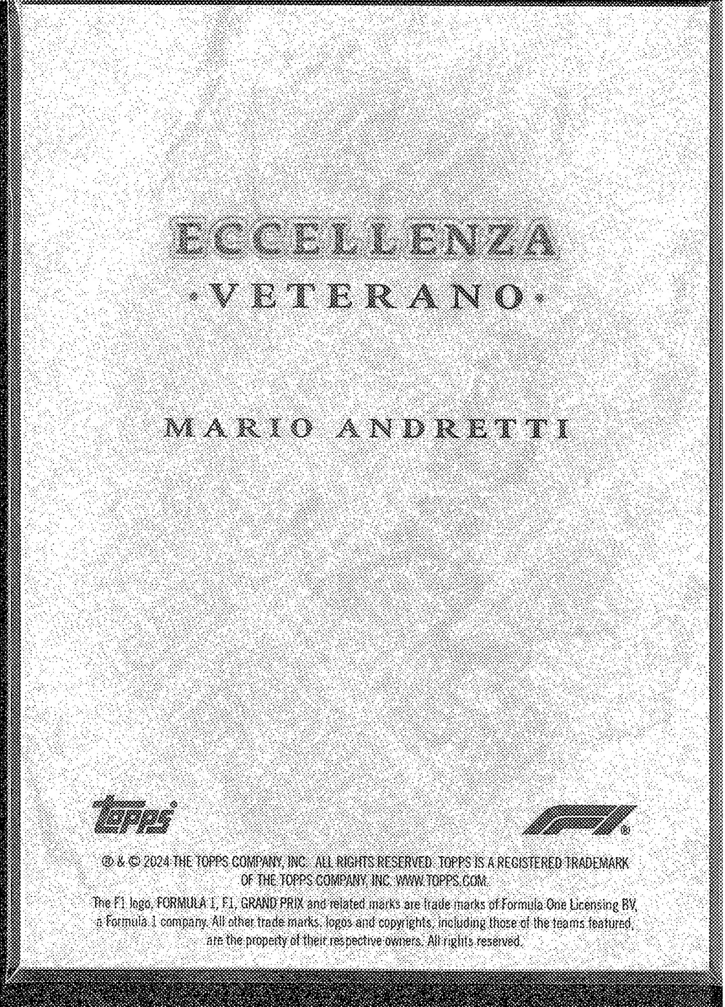 2024 Topps F1 Eccellenza Veterano Mario Andretti