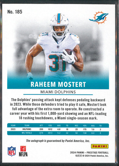 2024 Panini Prestige #185 Raheem Mostert Autograph