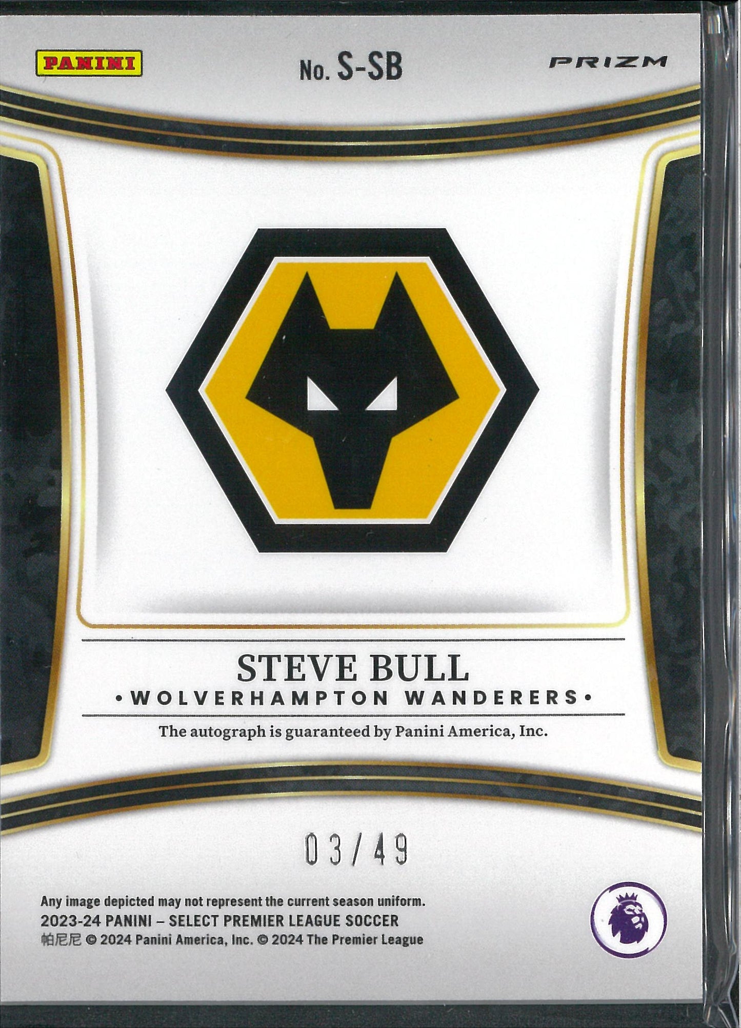 2023-24 Panini Select Premier League #S-SB Steve Bull Purple Autograph /49