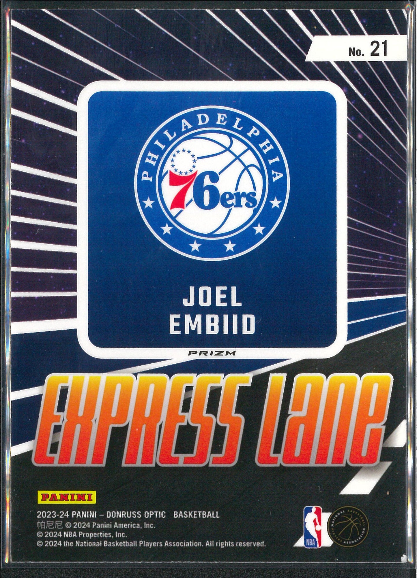 2023/24 Panini Donruss Optic #21 Joel Embiid Express Lane