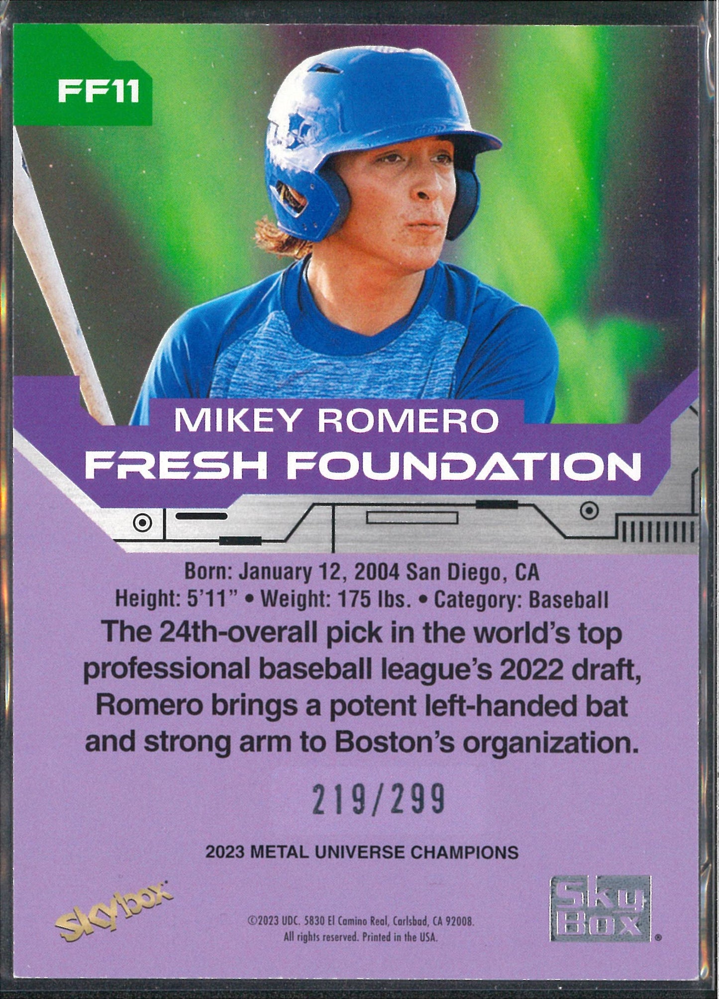 2023 Upper Deck Metal Universe #FF11 Mikey Romero /299