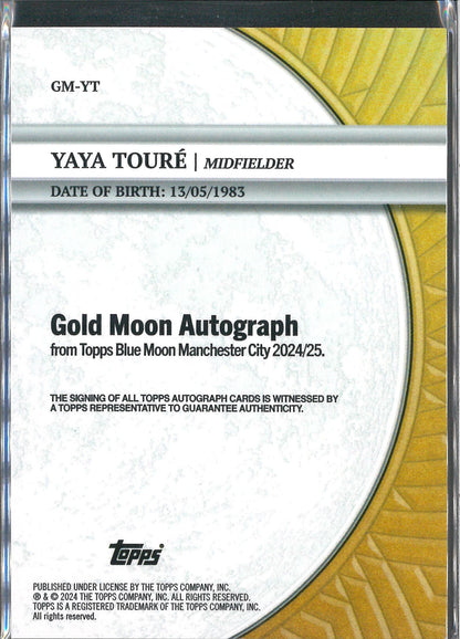 2024 Topps Blue Moon #GM-YT Yaya Toure Gold Moon Autograph /75