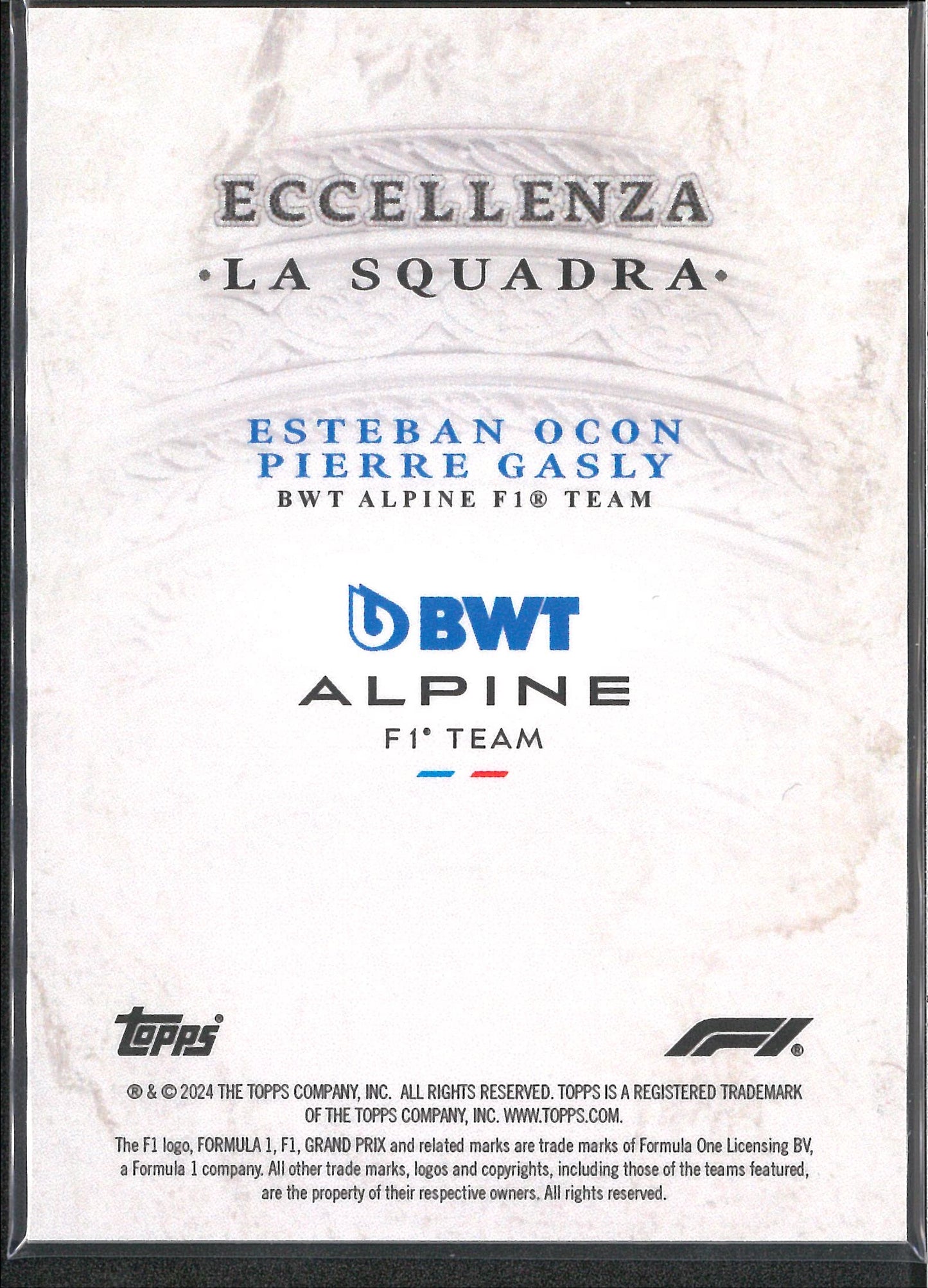 2024 Topps F1 Eccellenza La Squadra Esteban Ocon/Pierre Gasly