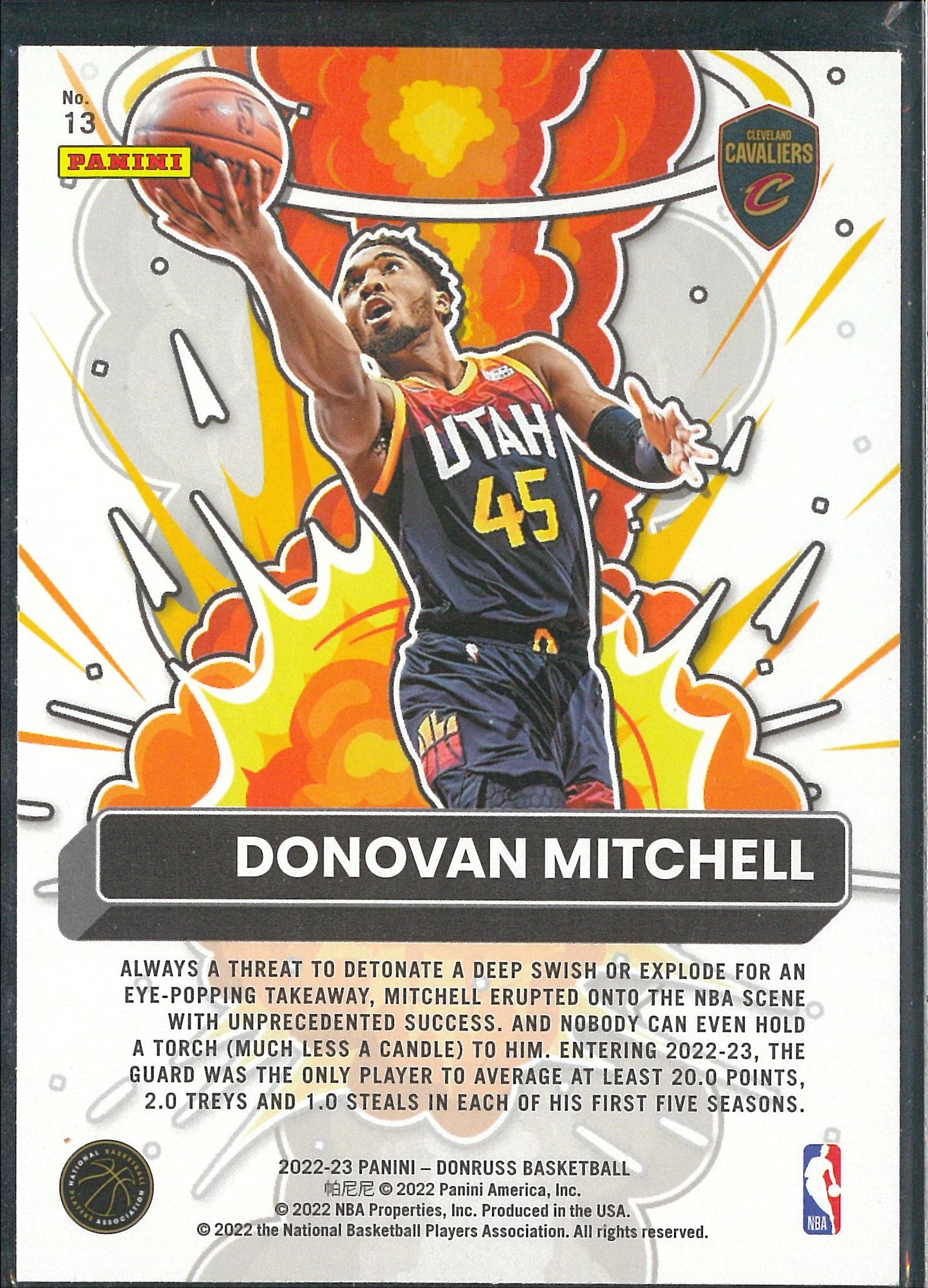 2022/23 Panini Donruss Basketball #13 Donovan Mitchell Bomb Squad