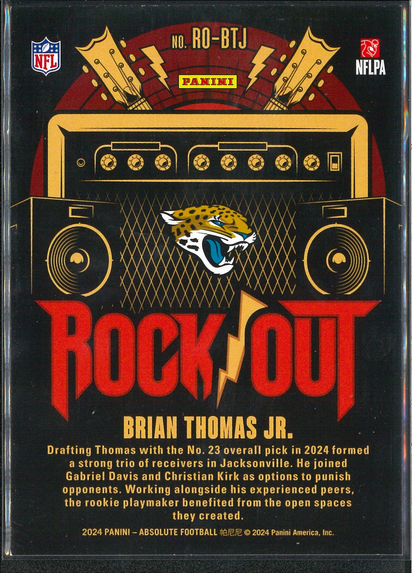 2024 Panini Absolute #RO-BTJ Brian Thomas JR Rock Out