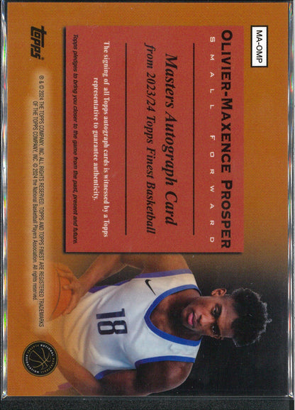 2023/24 Topps Finest #MA-OMP Olivier-Maxence Prosper Masters Autograph