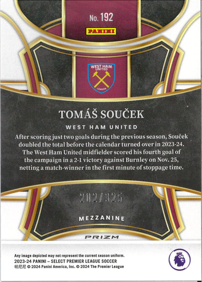 2023/24 Panini Select Premier League #192 Tomas Soucek Purple /325