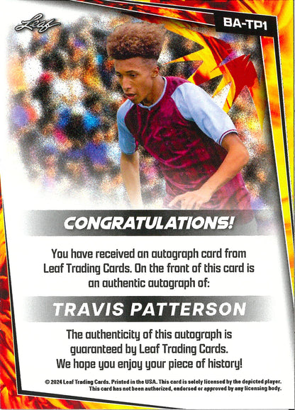 2023/24 Leaf #BA-TP1 Travis Patterson Autograph