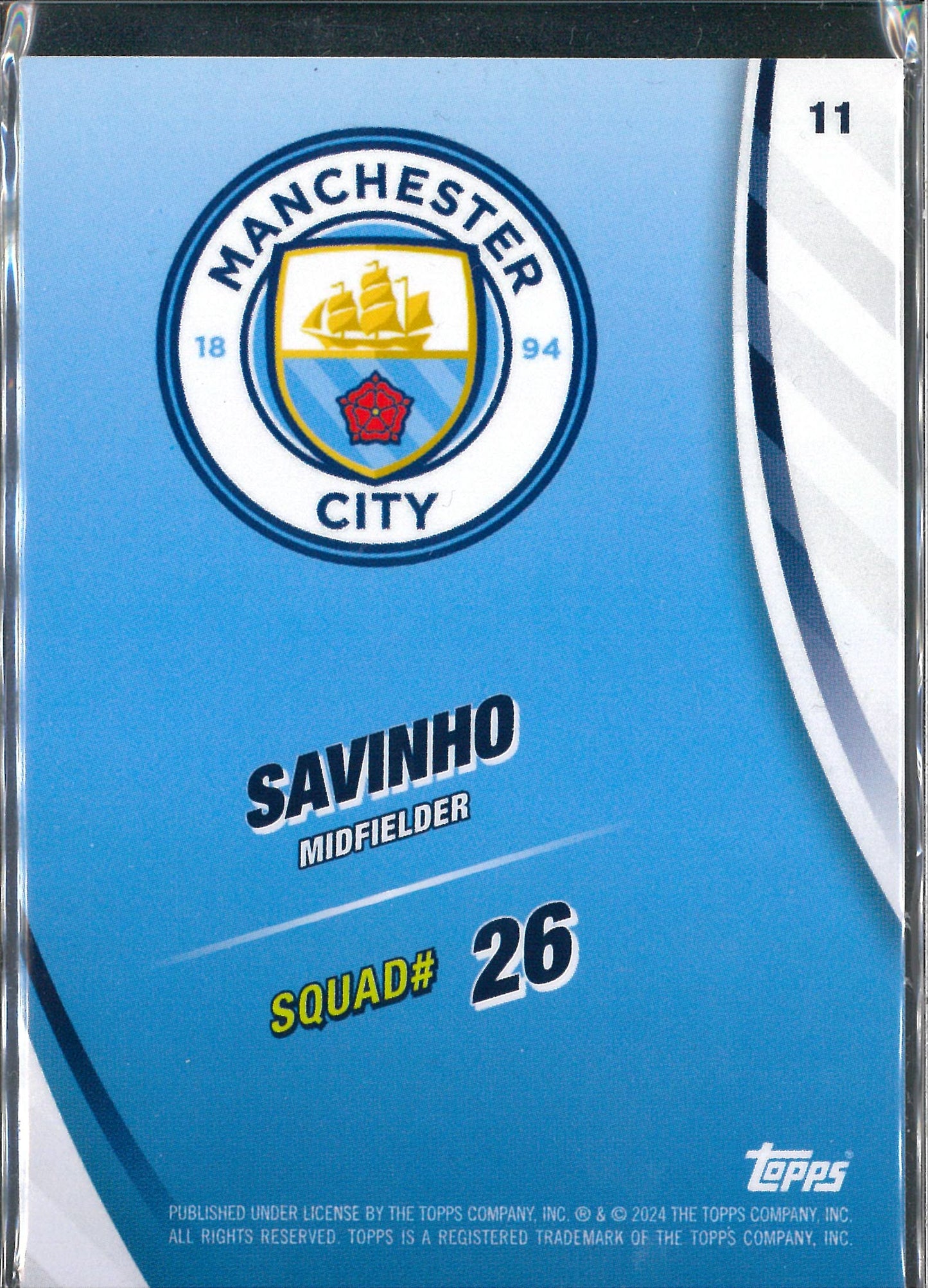 2023/24 Topps Manchester City Blue Moon #11 Savinho /125