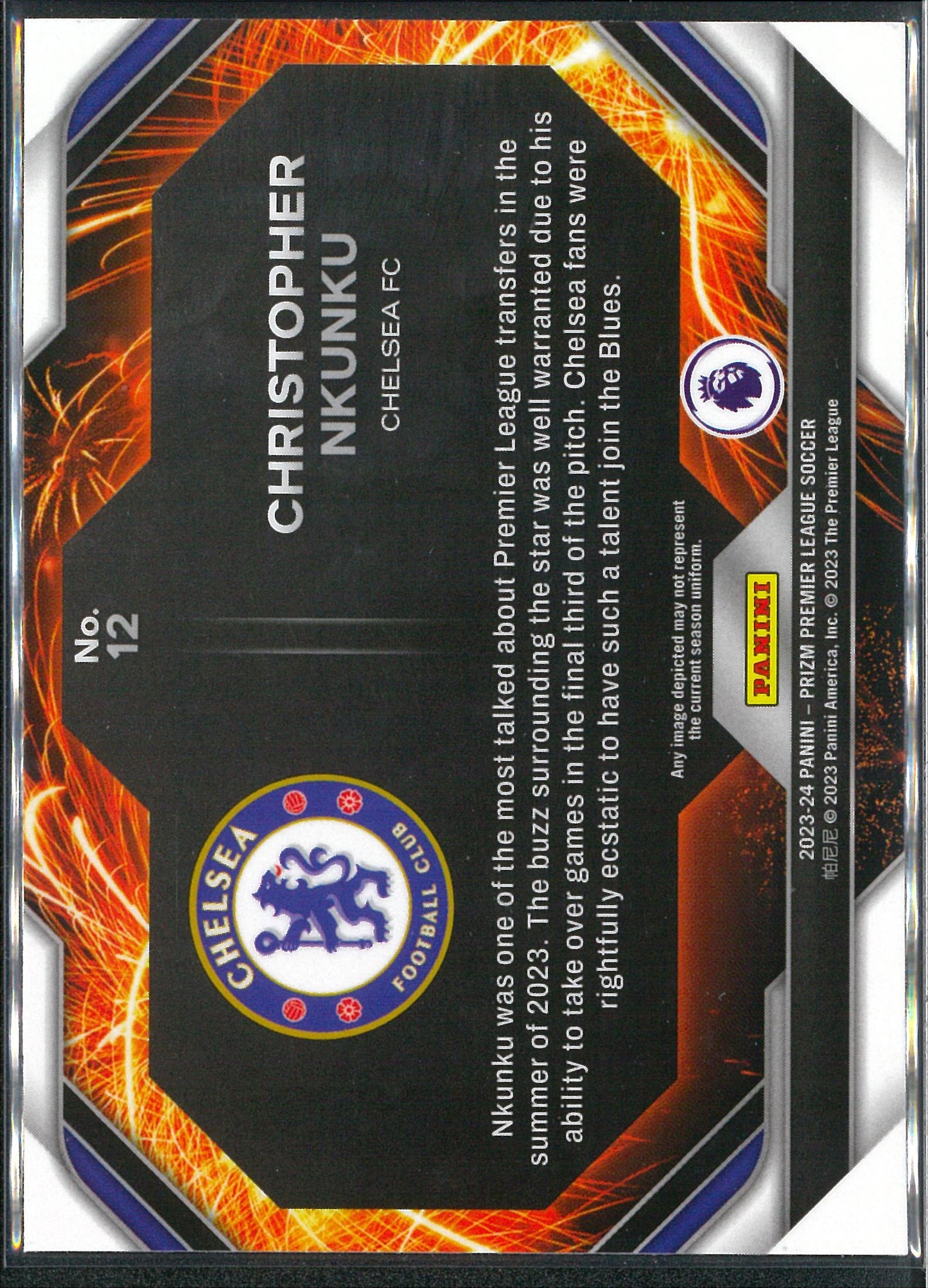 2023/24 Panini Prizm Premier League #12 Christopher Nkunku Fireworks