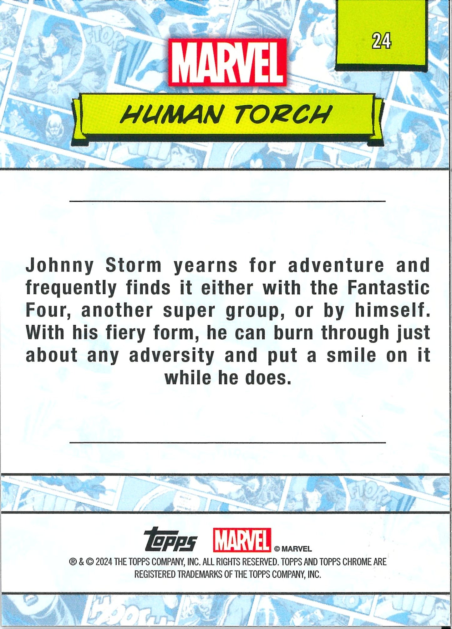 2024 Topps Sapphire Marvel #24 Human Torch Yellow /75