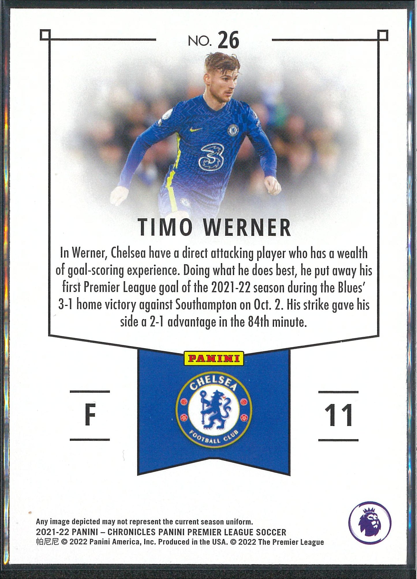 2021/22 Panini Chronicles #26 Timo Werner Star Parallel