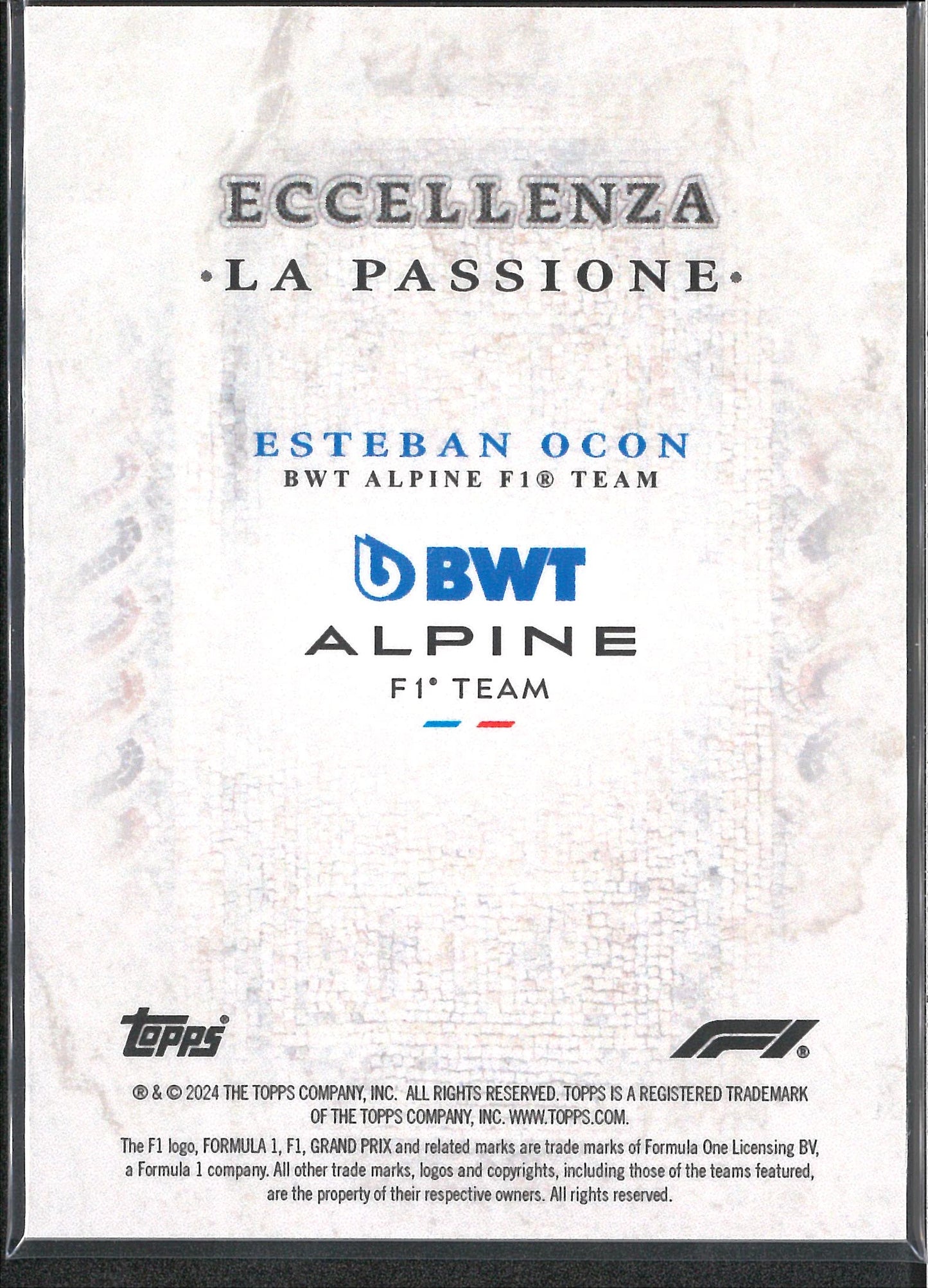 2024 Topps F1 Eccellenza La Passione Esteban Ocon