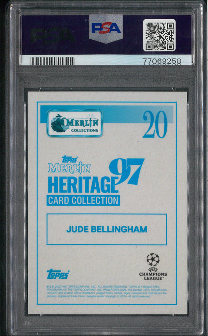 2021 Topps Merlin 97 #20 Jude Bellingham Purple /25 PSA 9