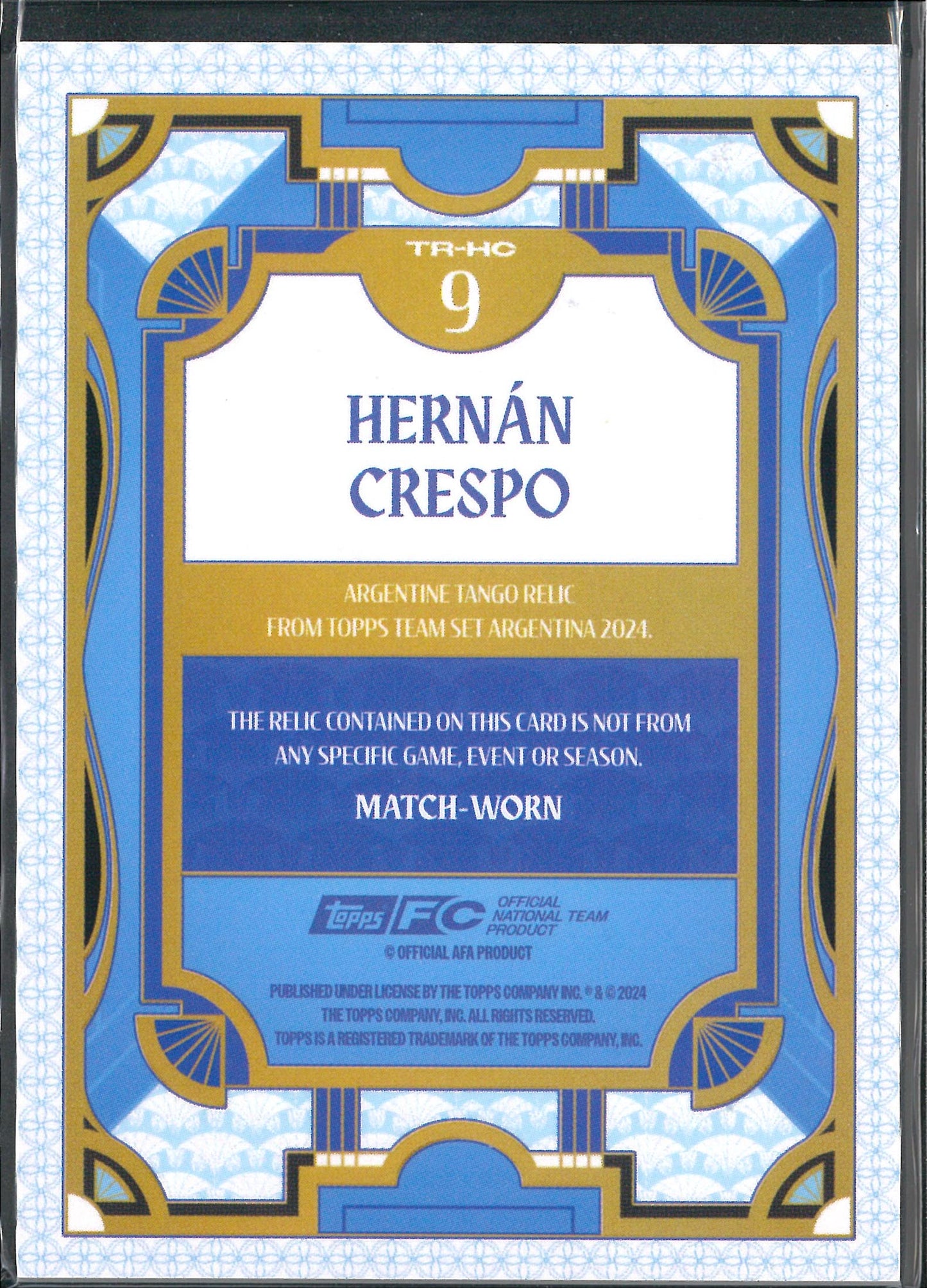 2024 Topps Argentina Team Set #TR-HC Hernan Crespo Patch